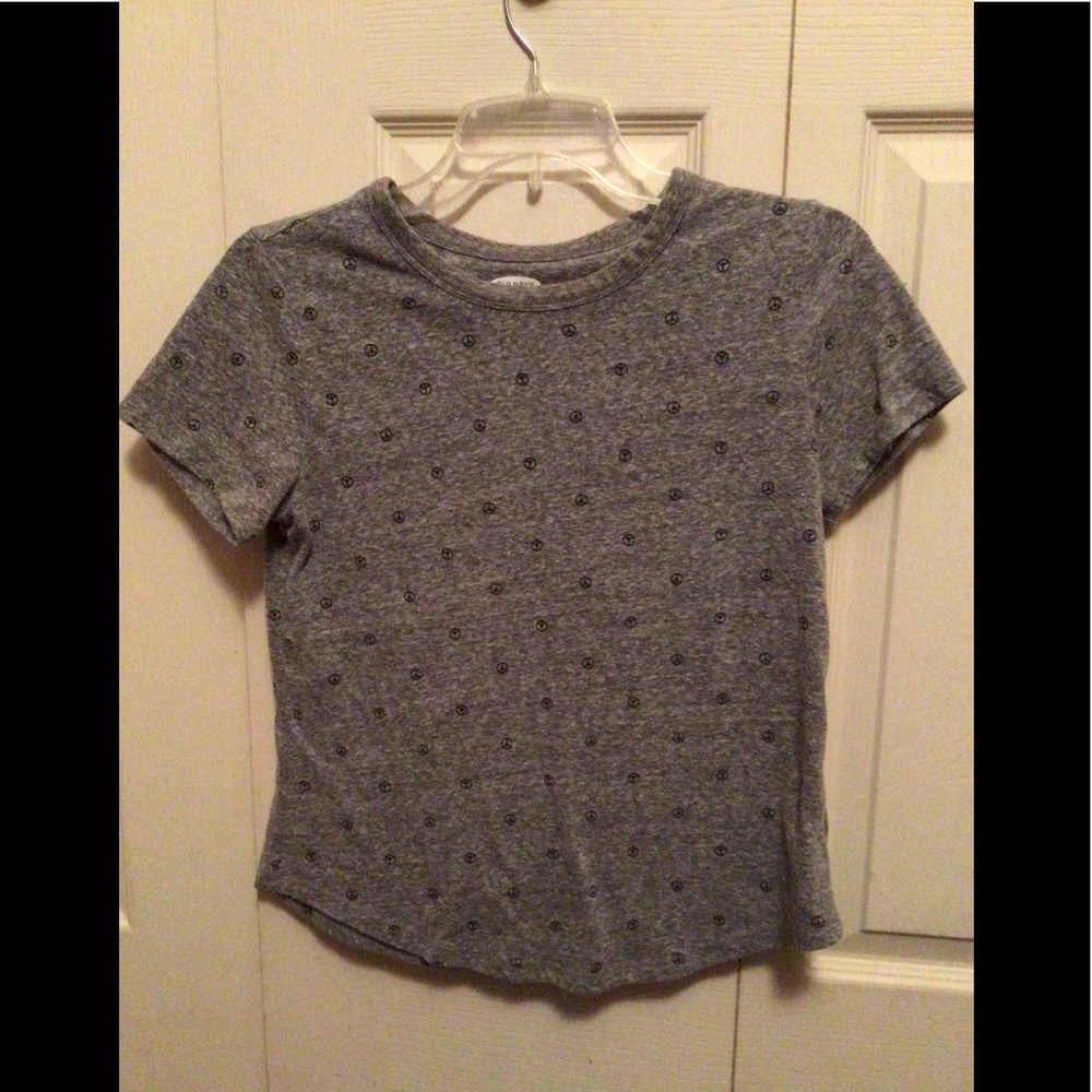 Old Navy Grey Peace Printed Tee